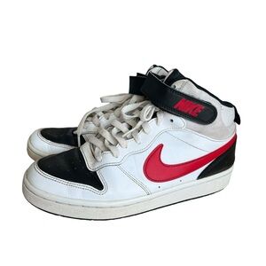 Nike Court Borough Mid 2 GS 'White Black University Red Size 6.5 youth sneakers